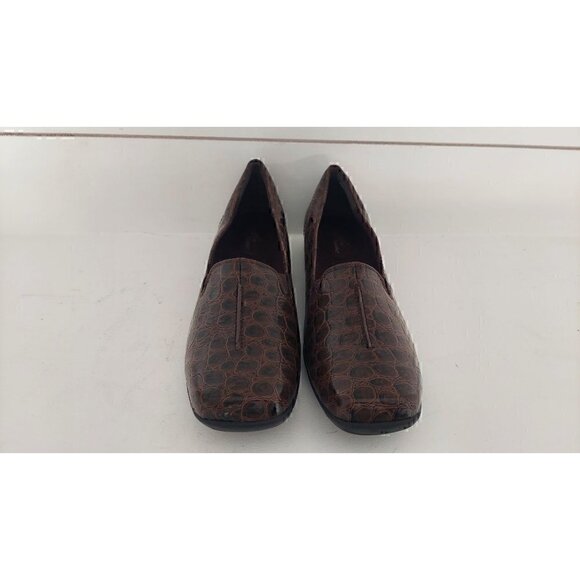 Easy Spirit Purpose Croc Embossed Brown Loafers/NWOB, 12M - Picture 5 of 8